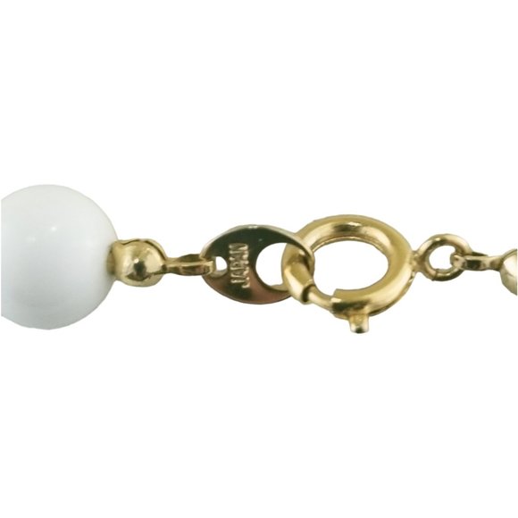 Vintage 1980s Japan Plastic Beaded Necklace Floral Lucite Pink Peach T16 - Picture 4 of 4